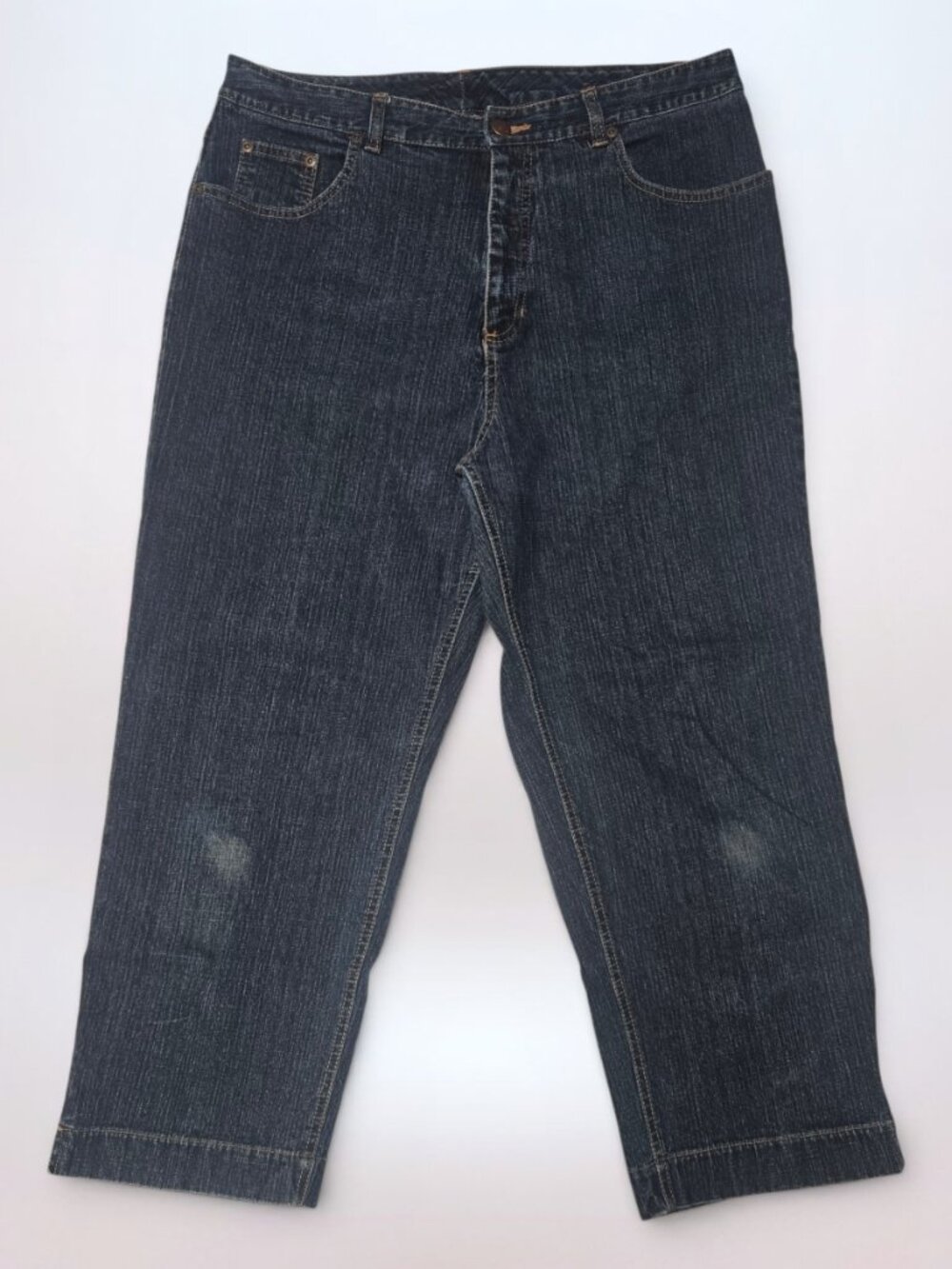 Vintage Y2K High Sierra Faded Dark Wash Cropped Jean Capris (Size 14/16)